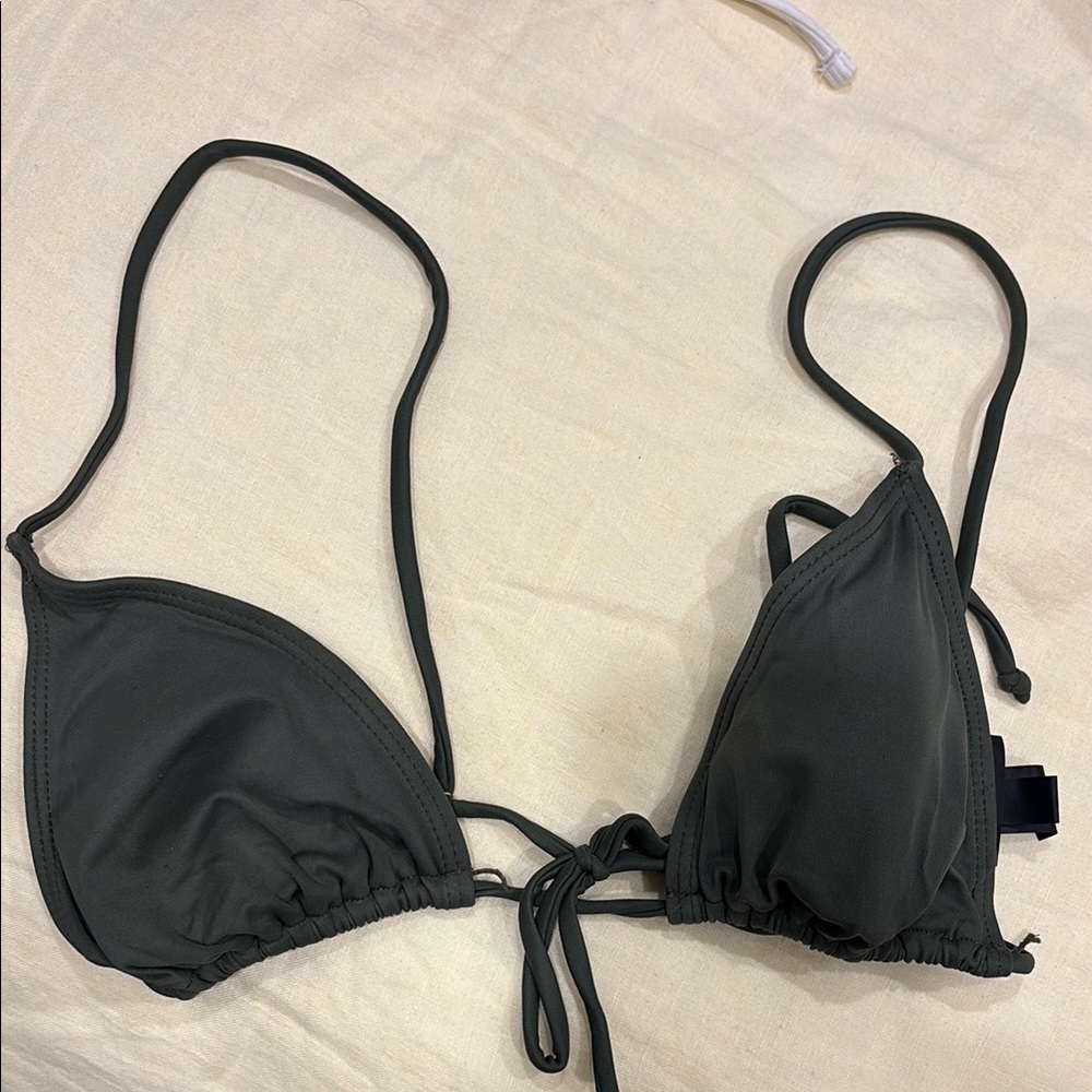 Dark Green Triangle Bikini Top